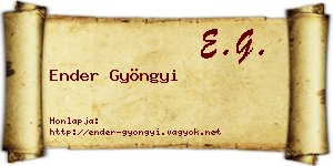 Ender Gyöngyi névjegykártya