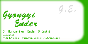 gyongyi ender business card